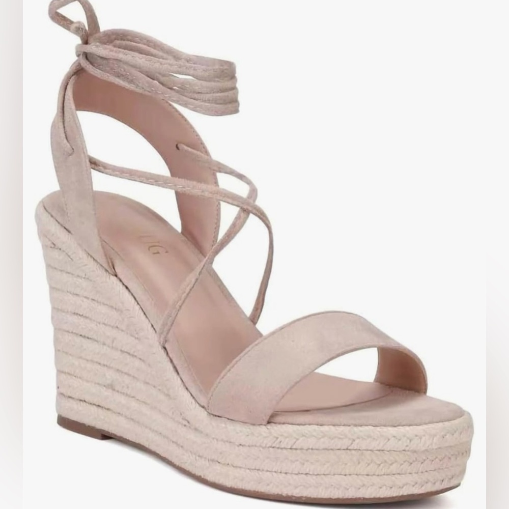 NWOT Wedge Platform Espadrille Open Toe Lace-Up Sandals